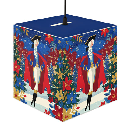 🎭❄️ The Christmas Masquerade Lady Light Cube Lamp – Art Deco Holiday Fantasy