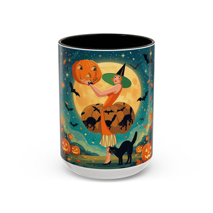 🦇🎃 The Witch Of Batwing Pumpkin Hollow Colorful Mug – Moonlit Halloween Charm