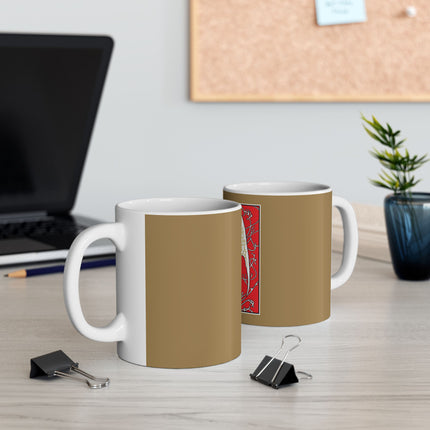 Angel with Red Background Ceramic Mug 11oz