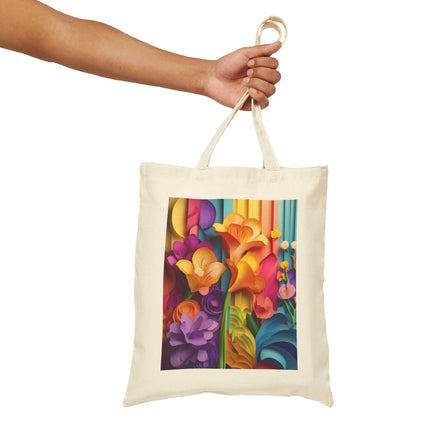 The Graceful Freesia Cotton Canvas Tote Bag