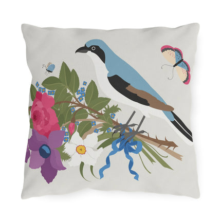 Bluebird & Butterfly Outdoor Pillows – Spring Harmony & Delicate Beauty