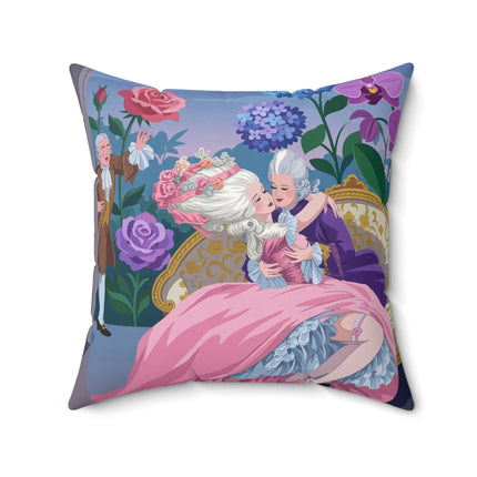 🌹💜 The Secret Embrace Square Pillow – Art Deco Floral Romance