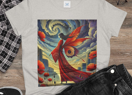 The Poppy Fairy in the Wind Cotton Tee