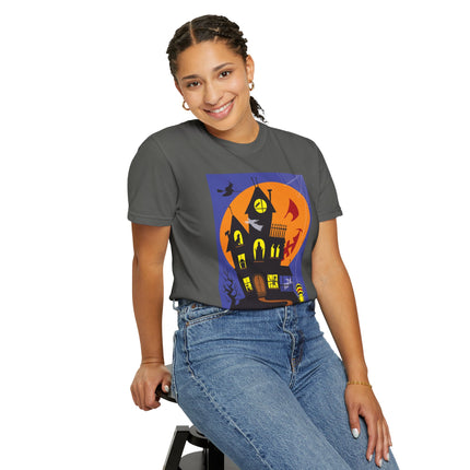 Halloween Night at the Haunted House Unisex Garment-Dyed T-shirt