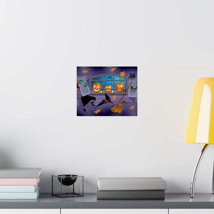 Whimsical Halloween Mischief Matte Horizontal Posters