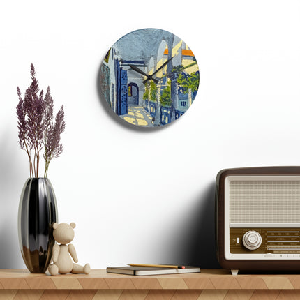 Gallery of a Moroccan Riad Acrylic Wall Clock, Round and Square