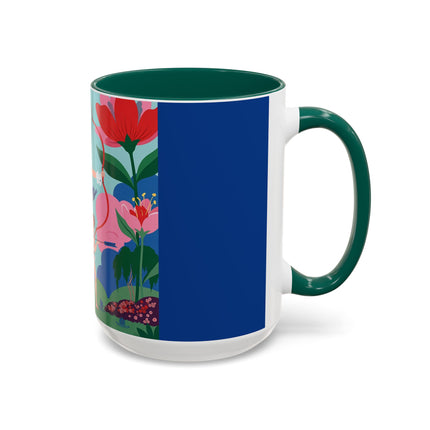 The Lady Of The Scarlet Bow Colorful Mugs – Art Deco Botanical Archer Elegance