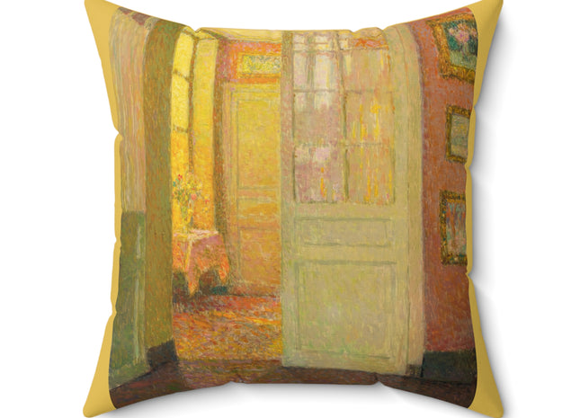 Interior, Window Light by Henri Le Sidaner Spun Polyester Square Pillow
