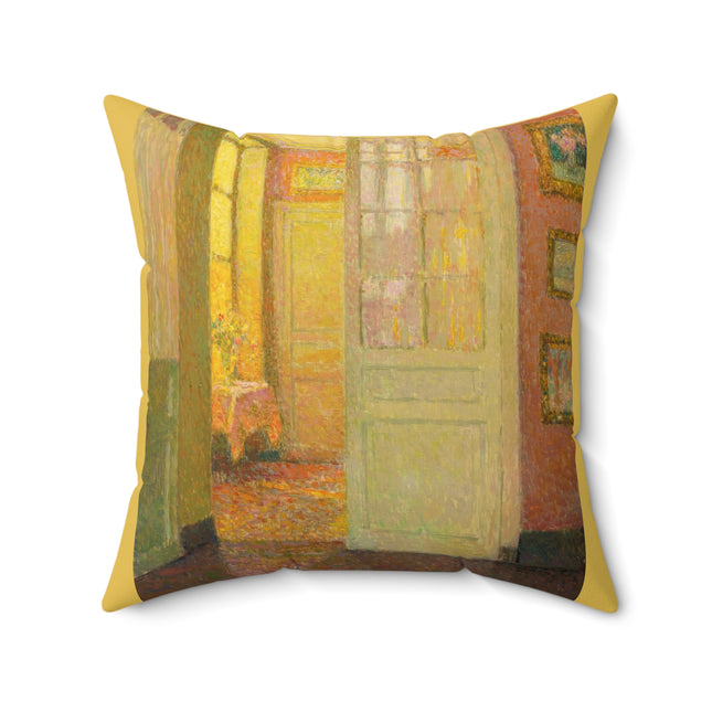 Interior, Window Light by Henri Le Sidaner Spun Polyester Square Pillow