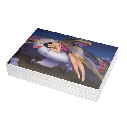 Slumbering Fairy on the Mushroom Postcard Bundles (envelopes included)