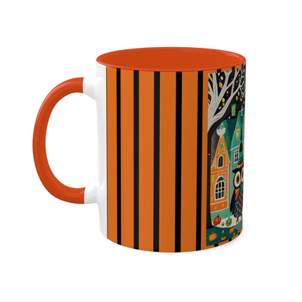 Night of the Trick-or-Treating Owlets Colorful Mugs, 11oz