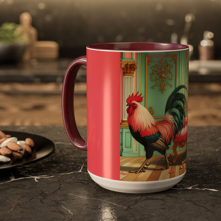 The Salon Rooster Colorful Mugs (11oz, 15oz)
