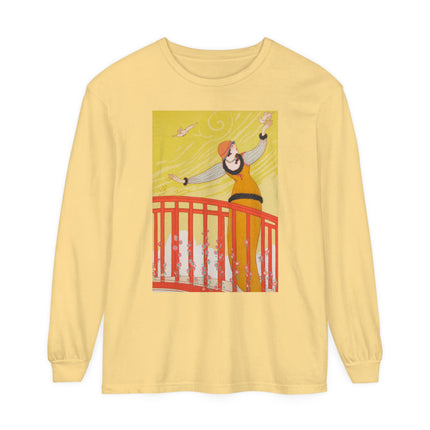 La Passerelle by Charles Martin Garment-dyed Long Sleeve T-Shirt