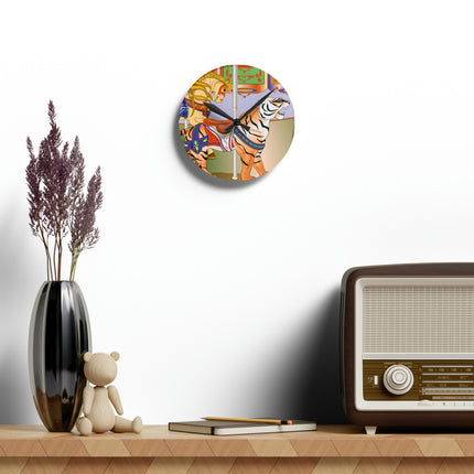 Carousel Splendor Acrylic Wall Clock, Round and Square