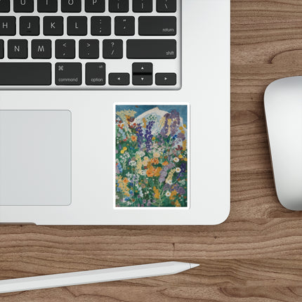 Flowers on the Mountain by August Babberger Die-Cut Stickers (5 Sizes)