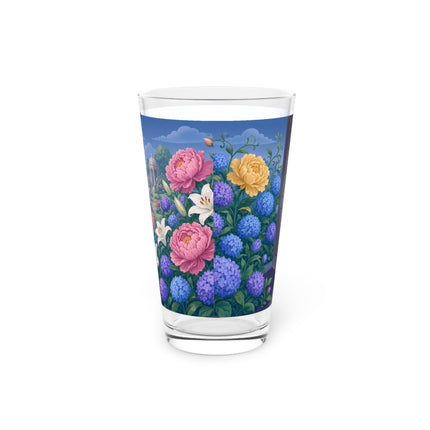 🌹💜 The Secret Embrace Pint Glass – Art Deco Floral Romance