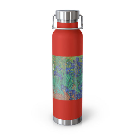 Irises by Vincent Van Gogh Copper Vacuum Insulated Bottle, 22oz