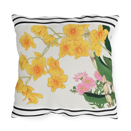 Golden Bow Orchid by Tanigami Kônan Outdoor Pillows