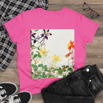 Aquilegia Flowers by Tanigami Kônan Women's Midweight Cotton Tee