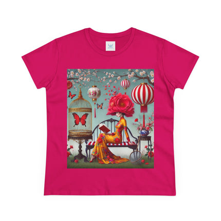 Reading In A Painted Garden Cotton Tee