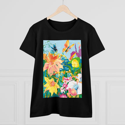 Blooming Paradise Women's Midweight Cotton Tee