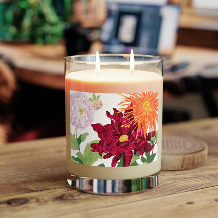 Dahlia Flower by Tanigami Kônan Scented Candle - Full Glass, 11oz - The White Tea & Fig, The Lavender & Sage, and The Ocean Mist & Moss