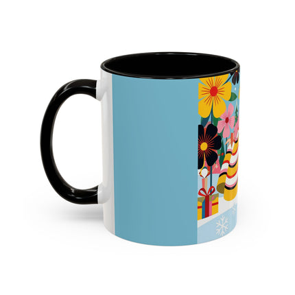 🌼🎄 The Christmas Blossom Belle Colorful Mug – Colorful Art Deco Holiday Fantasy