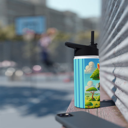 Giraffe Lookout Stainless Steel Water Bottle, Standard Lid