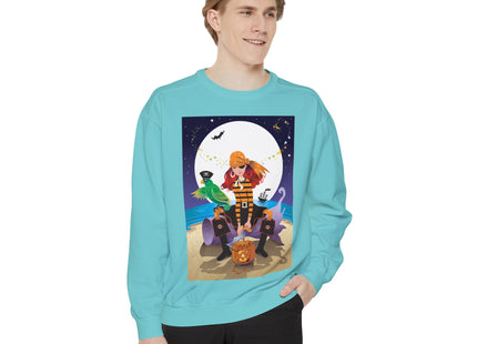 Moonlit Pirate Halloween Unisex Garment-Dyed Sweatshirt