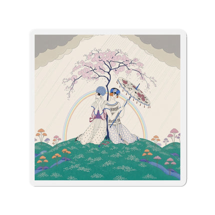 🌈☂️ Beneath The Rainbow Tree Die-Cut Magnets – Art Deco Spring Fantasy