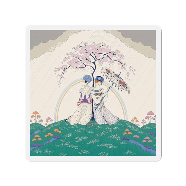 🌈☂️ Beneath The Rainbow Tree Die-Cut Magnets – Art Deco Spring Fantasy