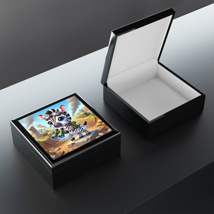 Zebra Lookout Treasure Chest Jewelry Box