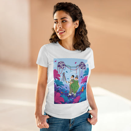 🎭🌸 The Garden Masquerade Cotton Tee – Art Deco Floral Whimsy