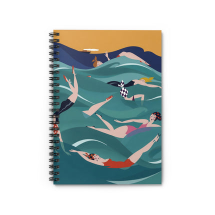 Summer Splash Spiral Notebook – Retro Beach Joy & Carefree Summer