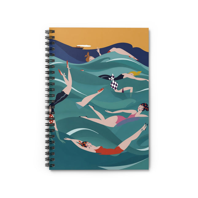 Summer Splash Spiral Notebook – Retro Beach Joy & Carefree Summer