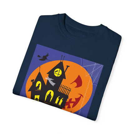 Halloween Night at the Haunted House Unisex Garment-Dyed T-shirt