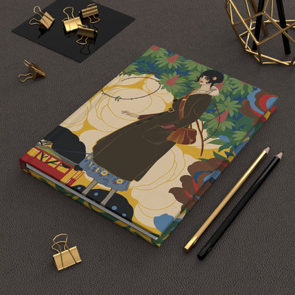 🌿🌹 The Lady Of The Enchanted Garden Journey Hardcover Journal – Art Deco Floral Travel Whimsy