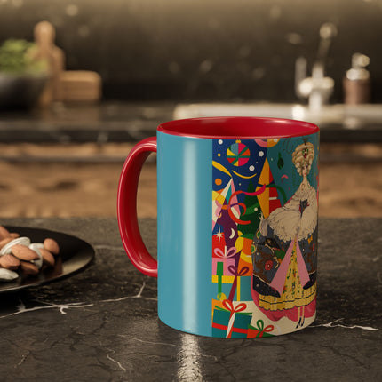 🎀✨ The Christmas Court Of Joy Colorful Mug – Art Deco Holiday Fantasy