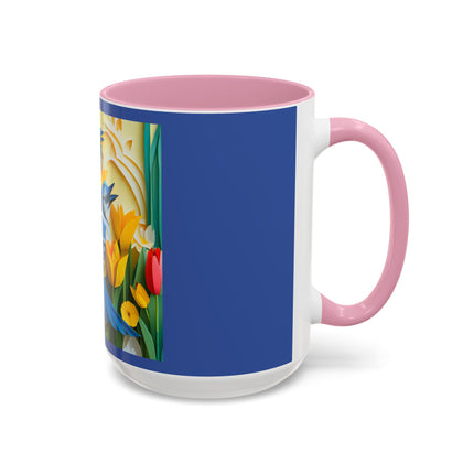 Blue Jays in a Spring Garden Colorful Mugs (11oz, 15oz)