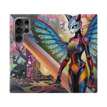 🦊🦋 Cyber Kitsune Butterfly Guardian Phone Case – Neon Magic & Digital Dreams