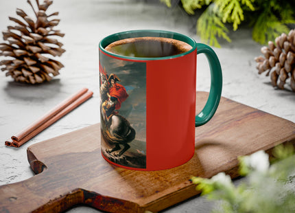 Napoleon Crossing the Alps by Jacques-Louis David Colorful Mugs (11oz, 15oz)