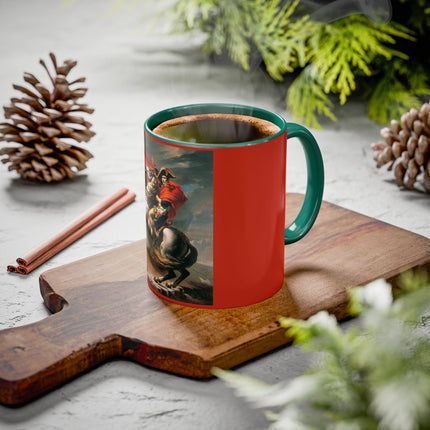 Napoleon Crossing the Alps by Jacques-Louis David Colorful Mugs (11oz, 15oz)