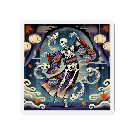 Skeleton Kabuki Performer Die-Cut Magnets (5 Sizes)