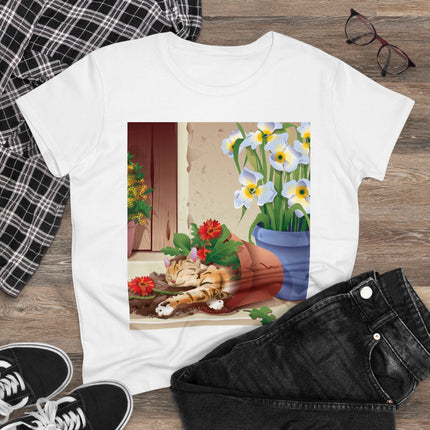 Blooming Serenity Women's Midweight Cotton Tee