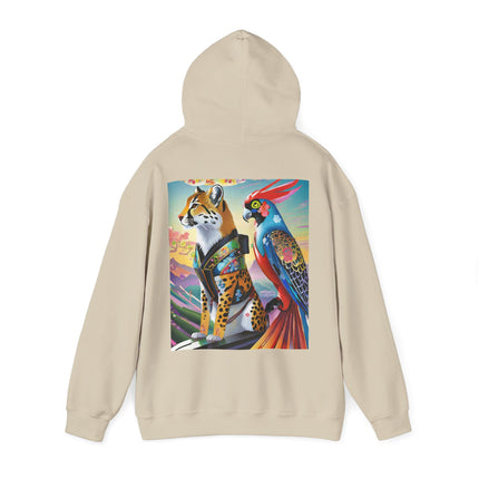 Cheetah and Parrot Cybernetic Duet – Heavy Blend™ Hooded Sweatshirt