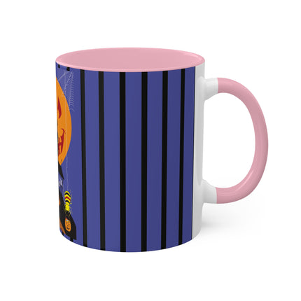 Halloween Night at the Haunted House Colorful Mugs, 11oz