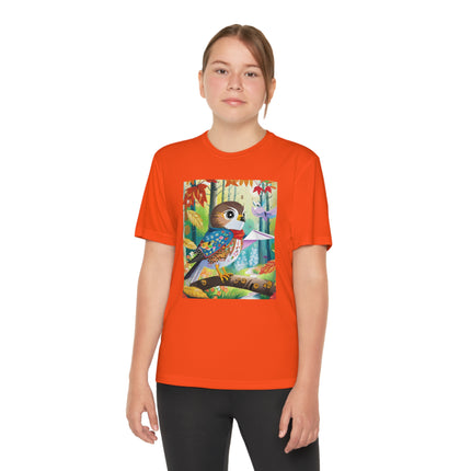Baby Hawk Plays in Forest Youth Competitor Tee