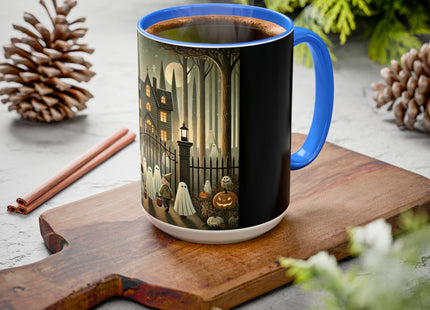 Ghostly Welcome – A Halloween Night Colorful Mugs (11oz, 15oz)