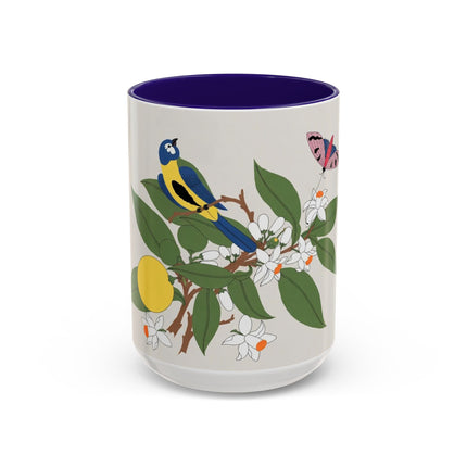 Blue Tit & Butterfly Colorful Mugs – Spring Harmony & Delicate Beauty