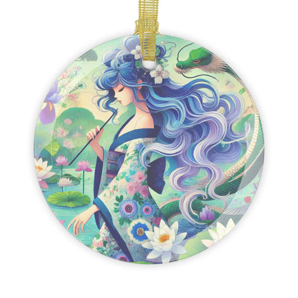 Fairy of the Koi Pond Glass Ornament